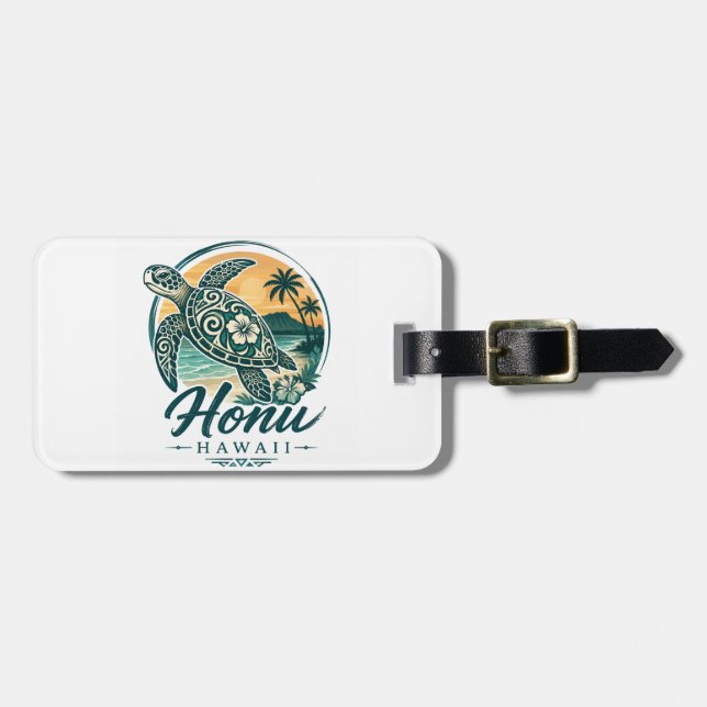 Hawaii Turtle Luggage Tag (Front Horizontal)