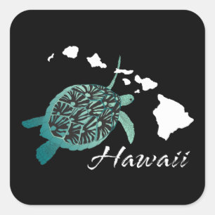 Hawaii Turtle Square Sticker