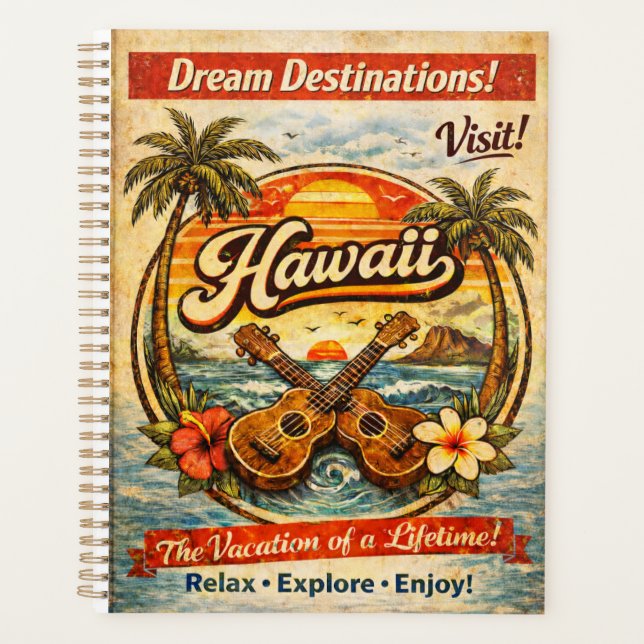Hawaii & Ukelele Planner (Front)