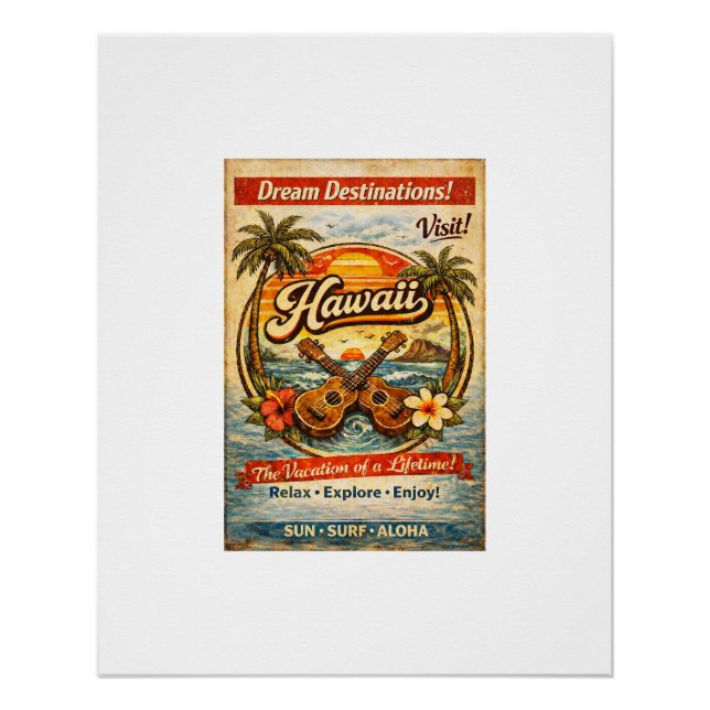 Hawaii & Ukelele Poster (Front)