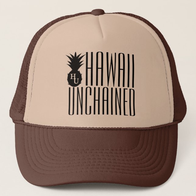 Hawaii Unchained Trucker Trucker Hat (Front)
