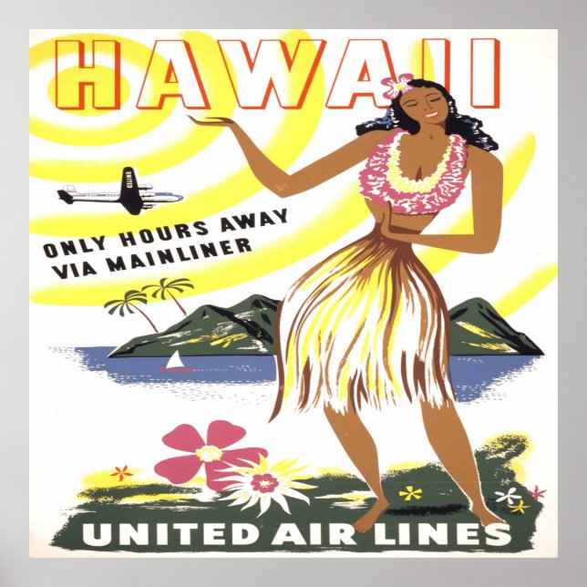 Hawaii -United Air Lines (1950) Vintage Poster (Front)