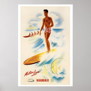 Hawaii United State of America Vintage Travel Poster