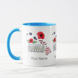 Hawaii United States Retro State Map USA Souvenir Mug