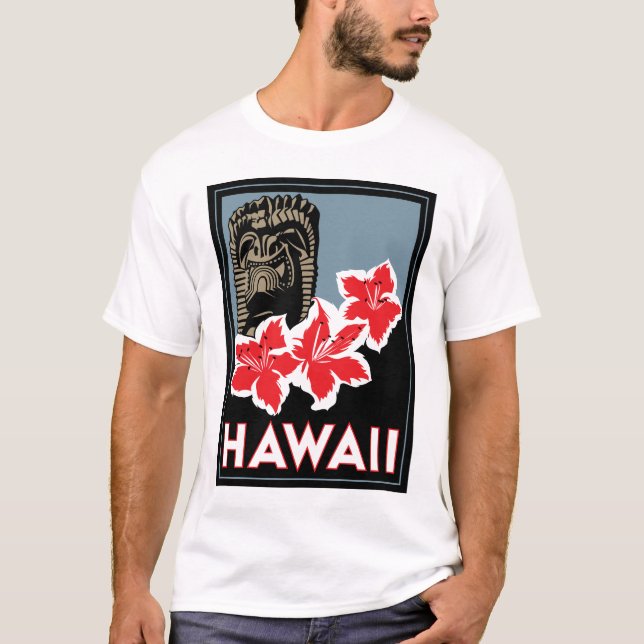 hawaii united states usa art deco retro travel T-Shirt (Front)