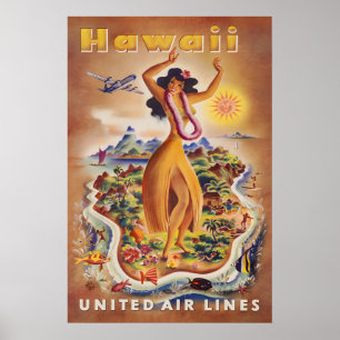 Hawaii - United Travel Poster