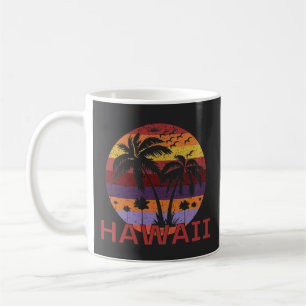 Hawaii US Vintage Palm Trees Travel Coffee Mug