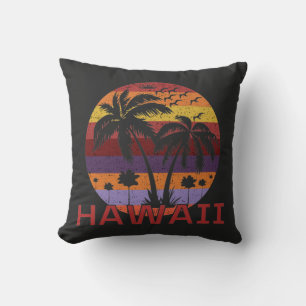 Hawaii US Vintage Palm Trees Travel Cushion