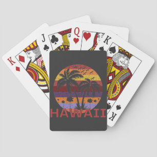 Hawaii US Vintage Palm Trees Travel Playing Cards