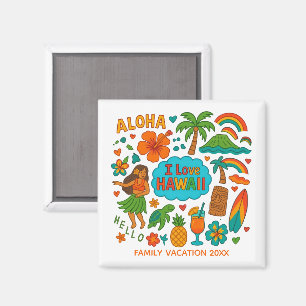 Hawaii USA Family Trip Keepsake Custom Magnet