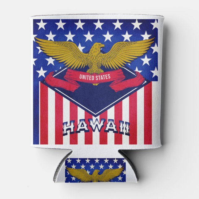 Hawaii USA Flag Can Cooler (Front)