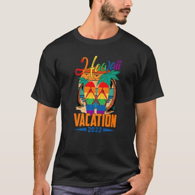 Hawaii Vacation 2022 Hawaiian Flip Flops Summer Vi T-Shirt (Front)