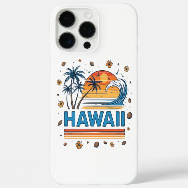 Hawaii Vacation Sunset 70S Beach Case-Mate iPhone Case (Back)