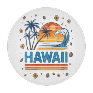 Hawaii Vacation Sunset 70S Beach Cutting Board