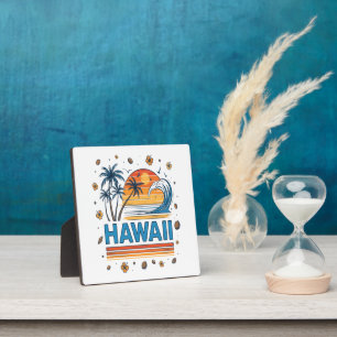 Hawaii Vacation Sunset 70S Beach Plaque