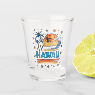 Hawaii Vacation Sunset 70S Beach Shot Glass
