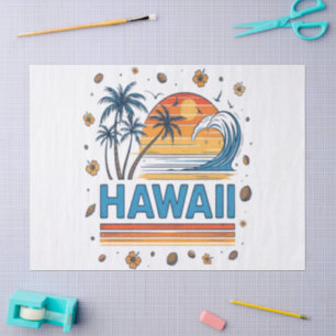 Hawaii Vacation Sunset 70S Beach Tissue Paper