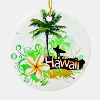 Hawaii Vacation Travel Souvenir Ceramic Tree Decoration