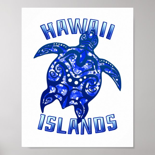 Hawaii Vacation Tribal Turtle Poster (Front)