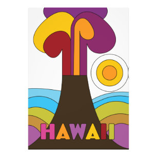 Hawaii Vintage 1960s style travel poster