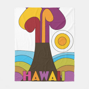 Hawaii Vintage 1960s style travel poster Fleece Blanket