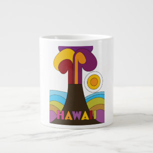 Hawaii Vintage 1960s style travel poster Large Coffee Mug