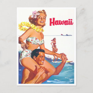 Hawaii vintage travel postcard