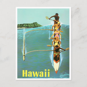 Hawaii vintage travel postcard