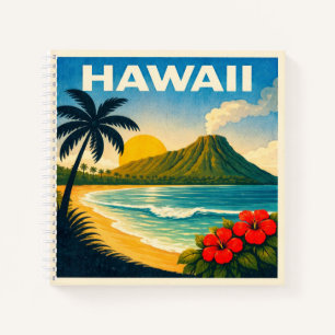 Hawaii Vintage Travel Poster Notebook