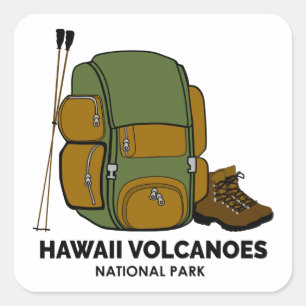 Hawaii Volcanoes National Park Backpack Square Sticker