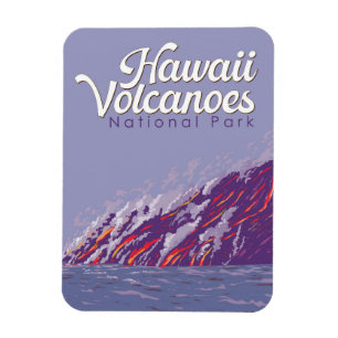 Hawaii Volcanoes National Park Illustration Travel Magnet