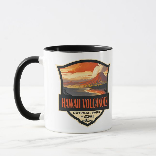 Hawaii Volcanoes National Park Illustration Travel Mug (Left)