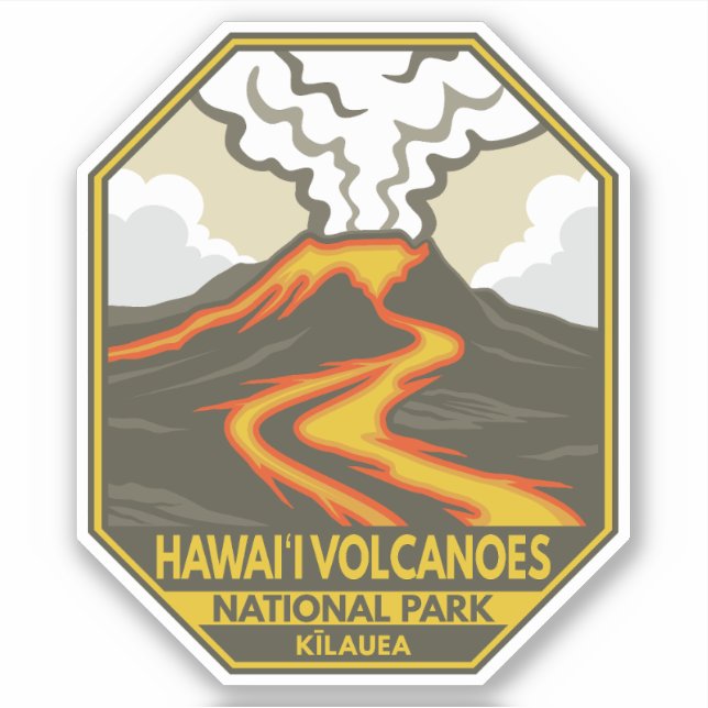 Hawaii Volcanoes National Park Kilauea Retro (Front)