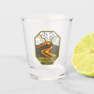 Hawaii Volcanoes National Park Kilauea Retro Shot Glass