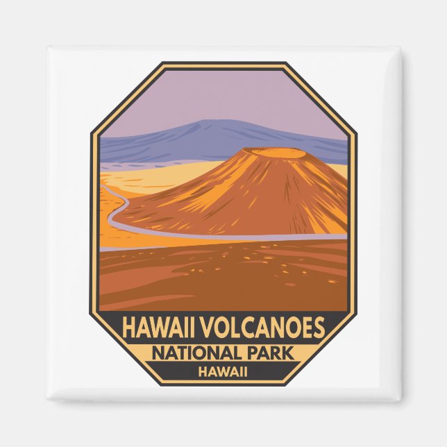Hawaii Volcanoes National Park Mauna Kea Vintage  Magnet (Front)
