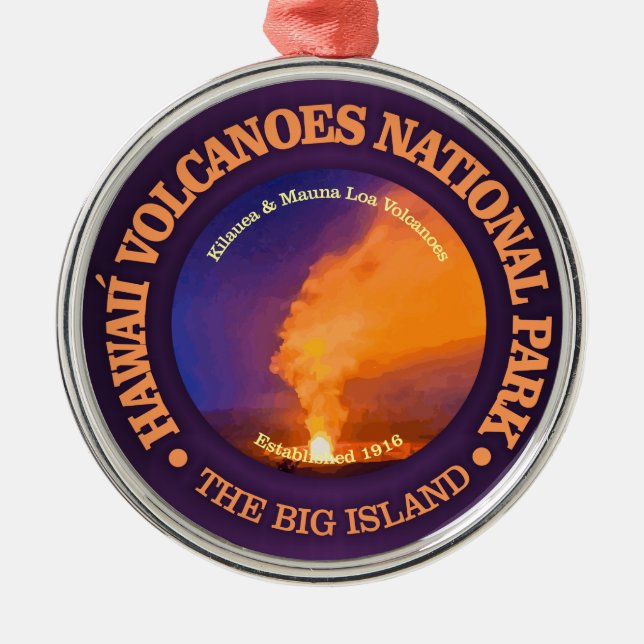 Hawaii Volcanoes National Park Metal Tree Decoration (Front)