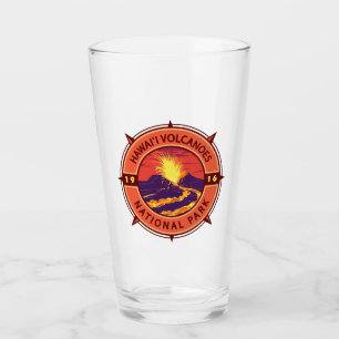 Hawaii Volcanoes National Park Retro Compass Glass