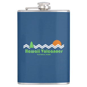 Hawaii Volcanoes National Park Retro Hip Flask