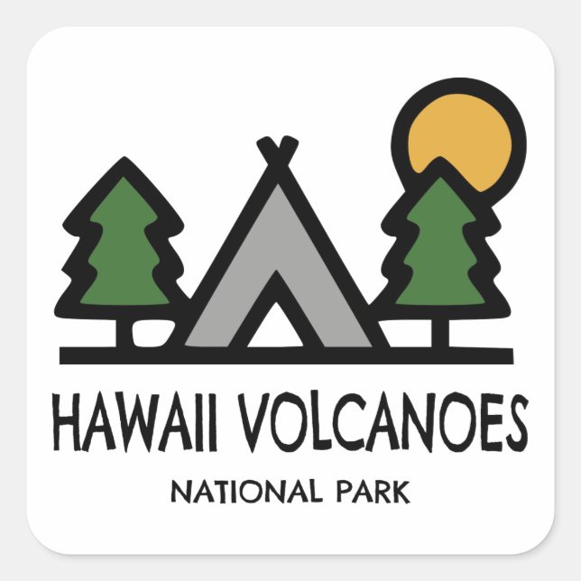 Hawaii Volcanoes National Park Square Sticker (Front)
