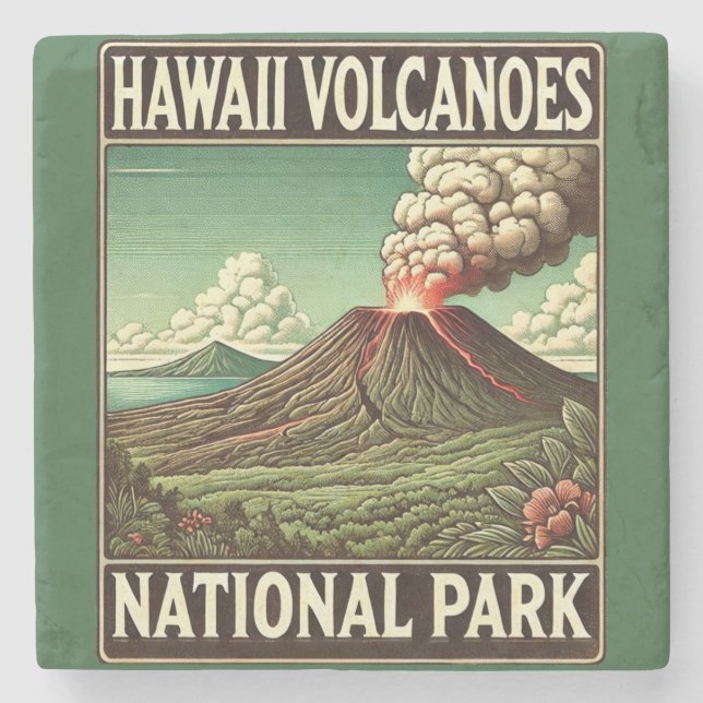 Hawaii Volcanoes National Park Stone Coaster (Front)