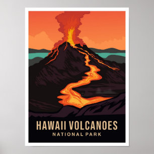 Hawaii Volcanoes National Park USA Travel Poster