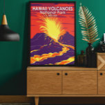 Hawaii Volcanoes National Park Vintage Poster<br><div class="desc">Hawaii Volcanoes vector artwork in a window style design. The park is on Hawaii Island. At its heart are the Kīlauea and Mauna Loa active volcanoes.</div>