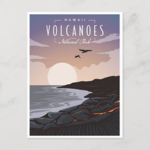 Hawaii Volcanoes National Park Vintage retro Postcard