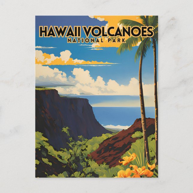 Hawaii Volcanoes National Park Vintage Travel Postcard (Front)