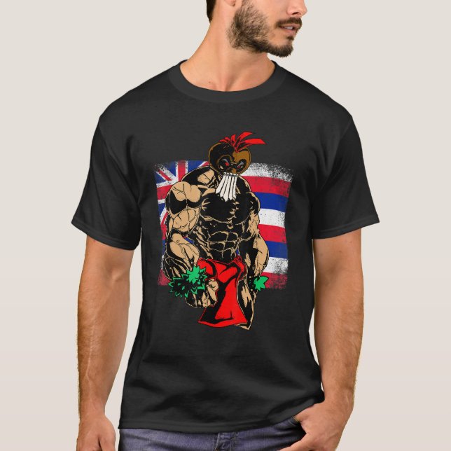 Hawaii Warrior Hawaiian Flag Kanaka Maoli Men Wome T-Shirt (Front)