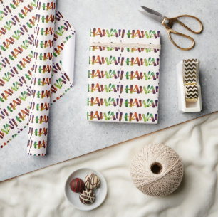 Hawai'i - Watercolor Lettering Calligraphy Hawaii Wrapping Paper
