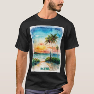 Hawaii Watercolor Painting TShirt