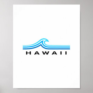 Hawaii Waves Vintage Mens Womens Boys Souvenir Haw Poster