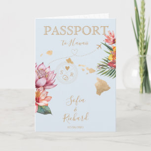 Hawaii Wedding Destination Passport  Invitation