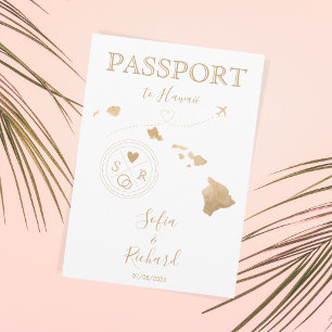 Hawaii Wedding Destination Passport Invitation